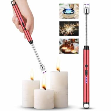 Imagem de Acendedor Elétrico Recarregável USB, Preto, Plástico, Sem Chama, Flexível, Antivento para Fogão, Vela, Churrasqueira, Camping, Lareira, Bateria Recarregável