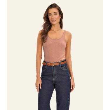 Imagem de Blusa De Alca Básica Feminina Rovitex Marrom, M, Marrom