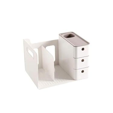 Imagem de Escritório Organizador de mesa escritório com gavetas, para livros, arquivos, ferramentas, caixas armazenamento, prateleiras e suportes para Organizador de mesa