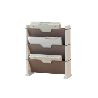 Imagem de Escritório Organizador de mesa, bandeja papel para cartas, 3 camadas, porta-arquivos para revistas, para escritório, casa e escola Organizador de mesa(Brown)