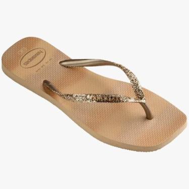 Imagem de Chinelo Havaianas Square Glitter Party, Dourado, 39/40