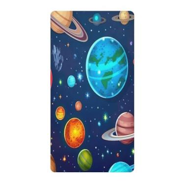 Imagem de Blueangle Lençol de berço padrão para berço infantil - Lençóis de algodão macio e respirável com planetas galáxia (342)