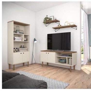 Imagem de Rack Bancada E Estante Para Sala Mult Arenas Allure Pés Cilíndrico - C