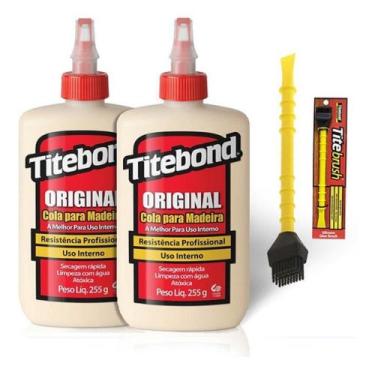Imagem de Cola original p/ madeira 2pçs 255g 6026101 titebond + pincel - CDS, UN
