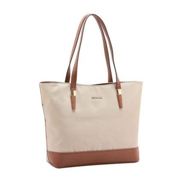 Imagem de Bolsa Tote Shopping Bag Ombro Feminina Chenson 3184598 Nylon, Bege