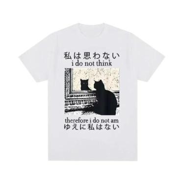Imagem de Camiseta Feminina Engraçada Com Meme De Gato Japonês, Casual, Y2k, Man