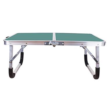 Imagem de Mesas de acampamento dobrável ao ar livre portátil barraca de jantar doméstica simples acampamento ao ar livre churrasco liga de alumínio (cor: verde tamanho: 1206070 cm) (verde 60 * 40 * 24 cm)