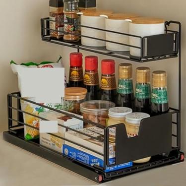 Imagem de Prateleiras flutuantes, organizador para banheiro/cozinha, cesta de coleção multiuso na pia do banheiro organizador de armário e rack organizador de bancada de armazenamento (cor: branco, tamanho: 40