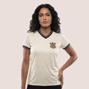 Imagem de Camiseta Corinthians Feminina Dry, Off white, M