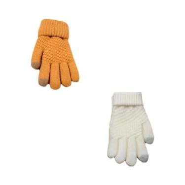 Imagem de Luvas De Inverno Femininas Em Cashmere Com Tela Sensível Ao Toque Para