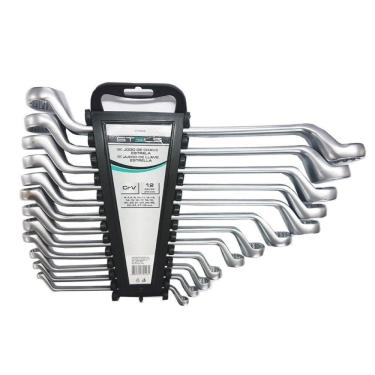 Imagem de Jogo Chave Estrela Cromo Vanádio 6x7 A 27x32mm 12 Pçs Stels