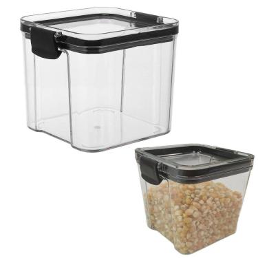 Imagem de Pote Hermetico Conserva Tampa Veda Armazena 700ml Tempero Mantimento Alimento Acrilico Transparente