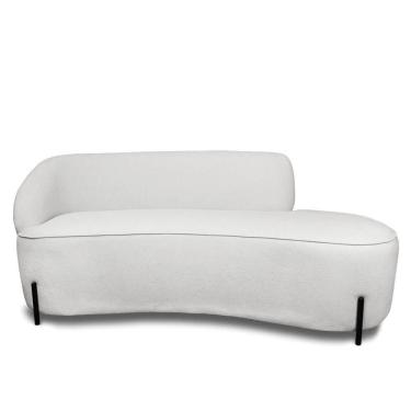 Imagem de Sofá 3 Lugares Orgânico 180cm Pé Ferro Pto Morgan Bouclê L01 - D'rossi Cor Cinza