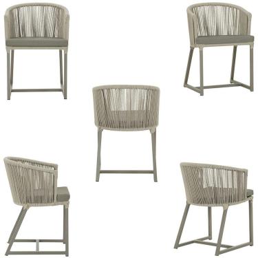 Imagem de Cadeira De Jantar Noronha Alumínio Fendi E8 Trama Original Rami