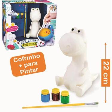 Imagem de Dinossauro baby rex cofrinho boneco para pintar brinquedo menino menin