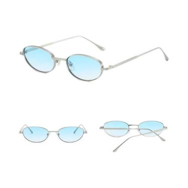 Imagem de Óculos De Sol Femininos Retrô Pequenos Ovais UV400 Estilosos De Metal 
