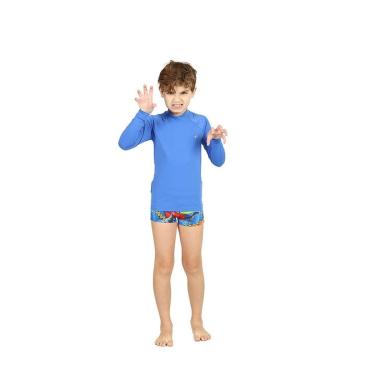 Imagem de Blusa Infantil Siri Menino Azul Piscina Proteção UV 50+-Masculino