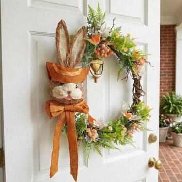 Imagem de Guirlanda De Páscoa Decoração Coelho Arranjo Laranja De 50cm - Gici Im