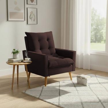 Imagem de Poltrona Sala 92cm Design Moderno Toque Natural para Completar o Ambiente Marrom Ester