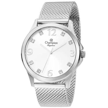Imagem de Relógio Champion Feminino Prata Esteira Cn24093q