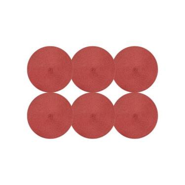 Imagem de Jogo Americano Bordô 37cm Kit 6 Rafimex