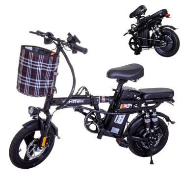 Imagem de Bicicleta Elétrica Dobrável 350W Wehawk Basket Bateria de Lítio Removível