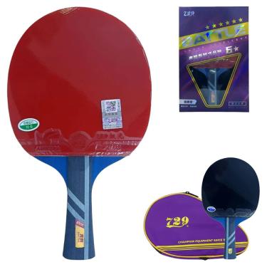 Imagem de Raquete Ping Pong 6 Estrelas Tenis De Mesa Profissional Equilibrada Versatil Confortavel Esporte Recreação