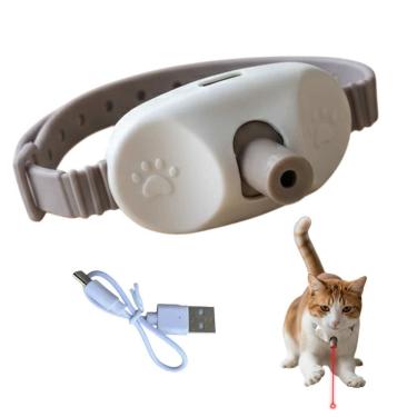 Imagem de Coleira Laser Interativa Colar Pet Animal Gato Brinquedo Diversao Pratico Recarregavel Usb Portatil