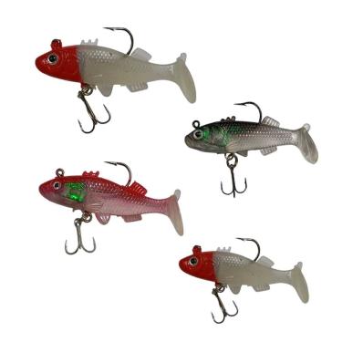 Imagem de Isca Artificial 4 Peixes Pesca Soft Shad Pescaria Captura Lambari Robalo Tucunare Tainha Mar Açude Rio Lago