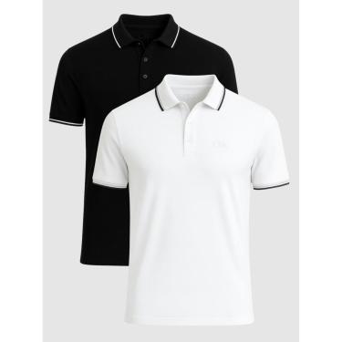 Imagem de Kit 2 Camisas Polo Masculina Básicas Crocker-Masculino