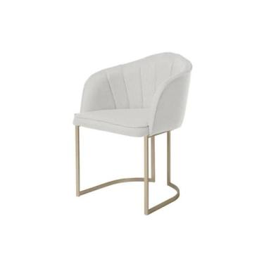 Imagem de Cadeira Beverly Champanhe Jantar Almofadada Cozinha Conforto - Provínc