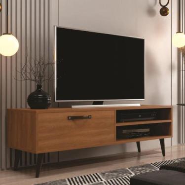 Imagem de Rack Miami com Porta e 2 Prateleiras Cor FreijóJ Carvalho