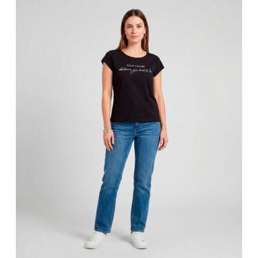 Imagem de Blusa Feminina Meia Malha Com Estampa Infinita Cor Preto, P, Preto