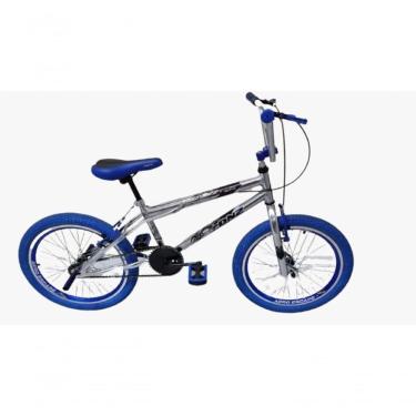 Imagem de Bicicleta Aro 20 Dnz Cromada Pneu Azul