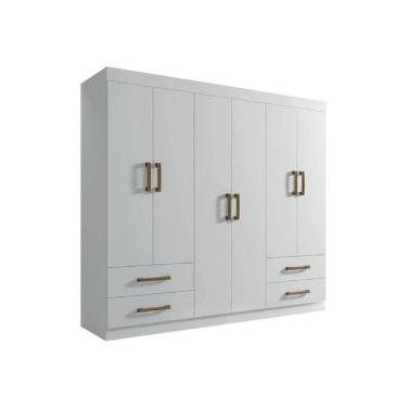 Imagem de Guarda Roupa Casal 6 Portas 4 Gavetas - Recife-branco - Leifer Móveis