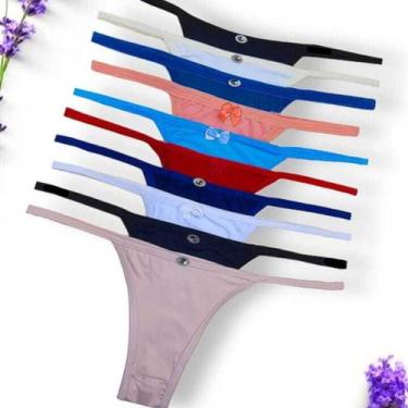 Imagem de Calcinha Tanga Alças Finas Estampada Coloridas Alça Cavada - Ana Lisa,