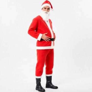 Imagem de Fantasia Papai Noel Barata Adulta Masculina Completa Com Gorro e Barba