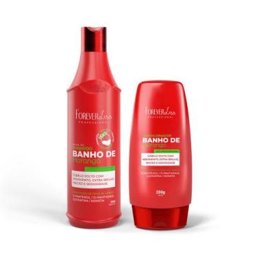 Imagem de Kit Shampoo e Condicionador Banho de Verniz Morango Forever Liss