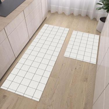 Imagem de Tapete Jogo Cozinha 2 Peças Passadeira 1,30m X 0,45m Capacho 0,65m X 0
