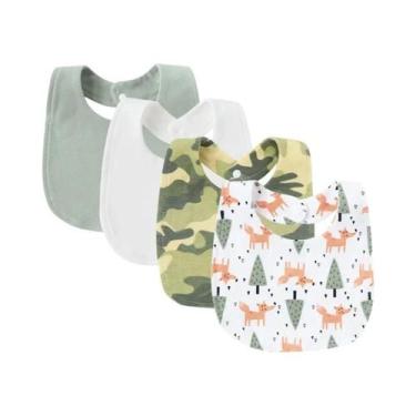 Imagem de Babadores De Algodão Dupla Camada Para Bebês, Conjunto De 4 Peças, Est