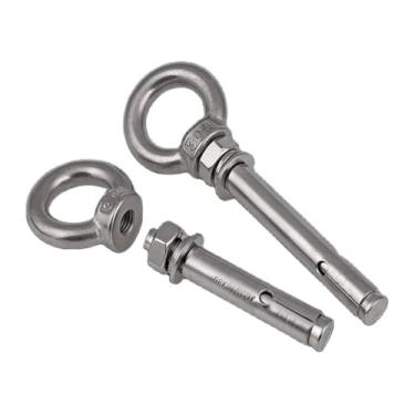 Imagem de Parafusos de parafuso de expansão, parafusos de olhal de anel de elevação de aço inoxidável, gancho de parafuso de expansão de aço inoxidável 304 m6 m8 m10 parafuso de olhal, uma cor, 70mm