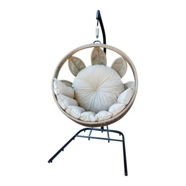 Imagem de Balanço Folha Suspenso Trama Em Corda Náutica Assento Almofadado Impermeável - Rami