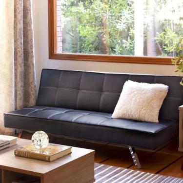Imagem de Sofa Cama Reclinavel 3 Lugares 181x91x76cm Ate 240kg Preto