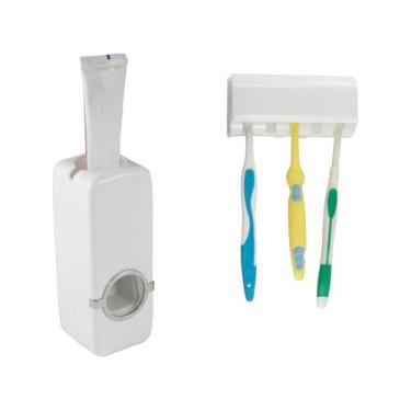Imagem de Dispenser Aplicador Creme Dental Pasta Dente Suporte Escovas - WESTERN