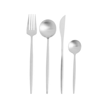Imagem de Faqueiro Ópera Lyor Aço Prata 16 Peças talheres Minimalistas, Inox, 16