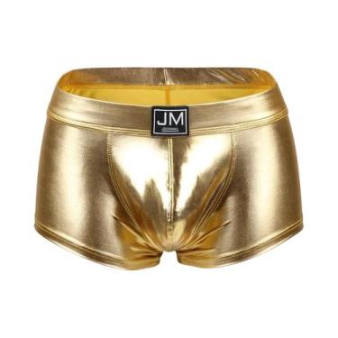 Imagem de Cuecas Boxer Masculinas Em Couro PU, Calções De Banho Sexy - JOCKMAIL,