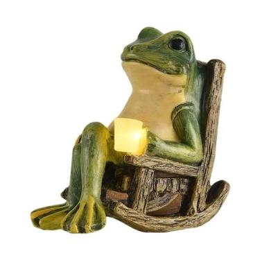 Imagem de Estátua De Sapo Mini Solar Para Jardim, Decoração Interna E Externa, P