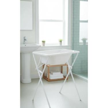 Imagem de Banheira Bebê Com Suporte Dobrável Branca - Congratulations Store