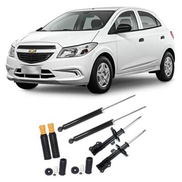 Imagem de 04 Amortecedores + 04 Kits Batentes Chevrolet Onix 2012 Até 2015 Diant