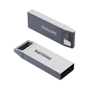 Imagem de Pen Drive Metálico De Alta Capacidade 8GB 16GB 32GB 64GB Philips USB 2
